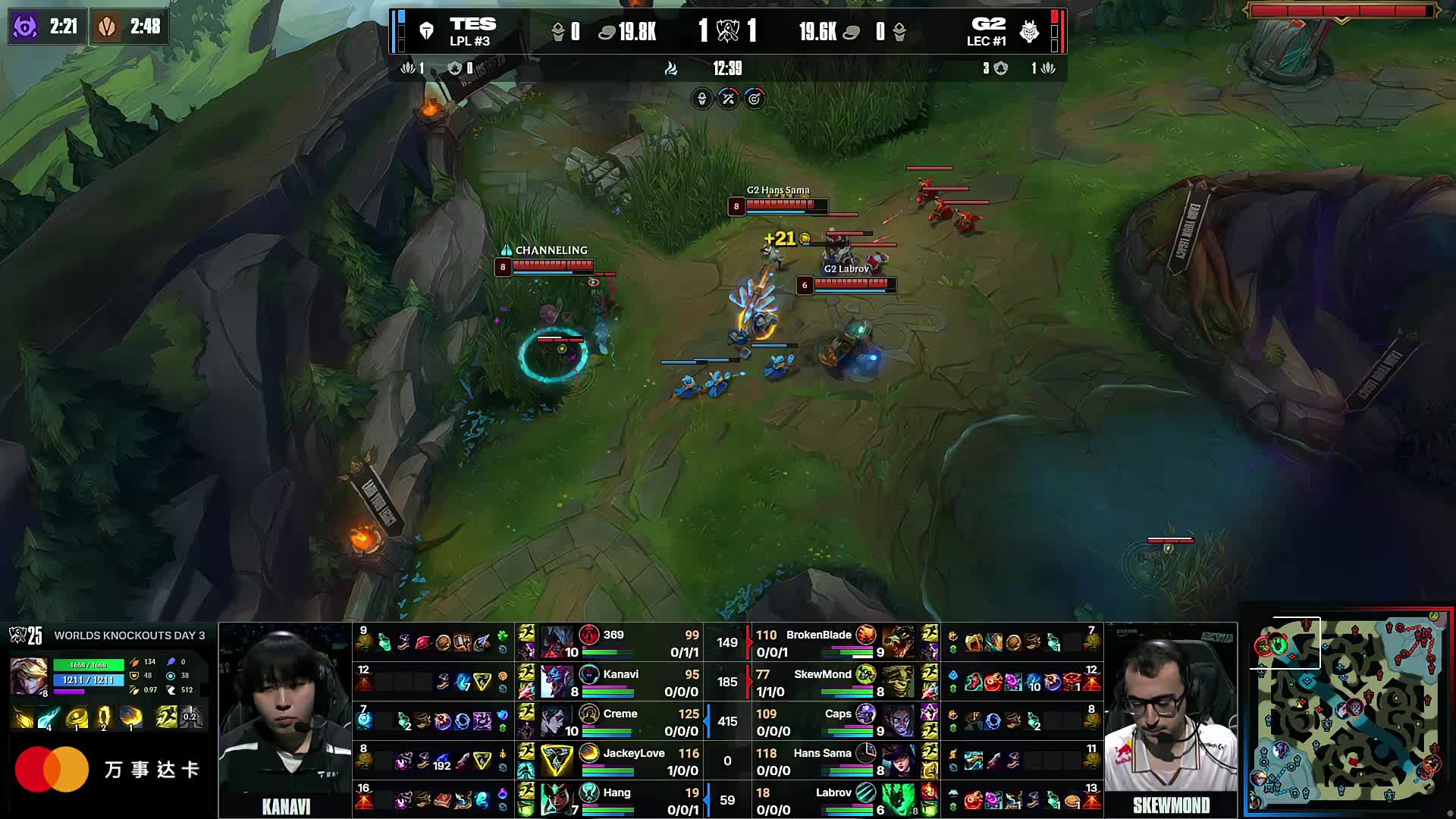 在你头上扣篮！ JackeyLove 的女警在团战中被 Tarzan 的潘森击杀， Anyone's Legend 取得了赛点